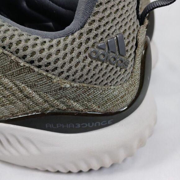 Adidas Alphabounce Beyond Men 8 Olive Cushioned Knit Running Sneaker - Picture 4 of 13